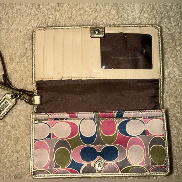 2pc Limited Ed. Coach Multicolor Medium Signature Gallery Scarf Print Satin Tote - Picture 8 of 13